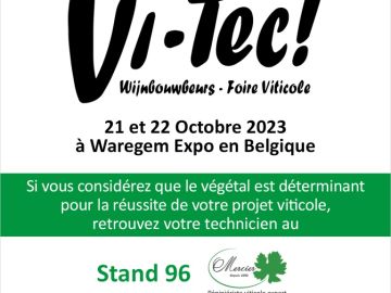 Nous serons présents au VI-TEC le 21 et 22 Octobre 2023 à Waregem en Belgique.
Venez nous retrouver au : Stand 96

#pepinieresmercier...